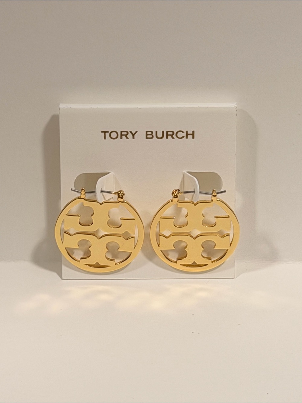 Tory Burch Small Icon Hoop Earrings- 18K plated gold NWT